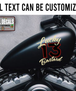 Personalized Lucky 13 Bastard Motorcycle Helmet Sticker 11810