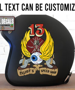Personalized Lucky 13 Flying Eyeball Pinstriping Sticker 11885