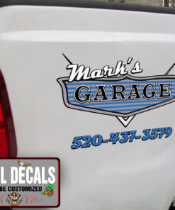 Personalized V8 Hot Rod Garage Lettering Vinyl Sticker 10326