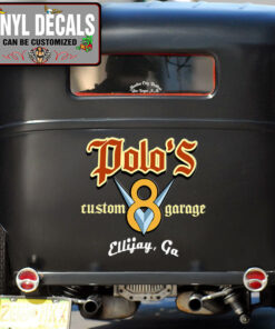 Personalized V8 Hot Rod Garage Lettering Vinyl Sticker 10503