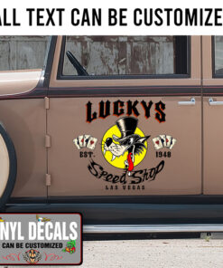 Personalized Luckys Mr Speed Shop Sticker 11270