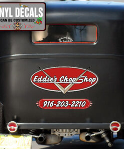Personalized V8 Hot Rod Garage Lettering Vinyl Sticker 10509