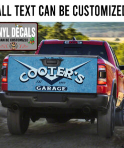 Personalized V8 Hot Rod Garage Truck Tailgate Decals 11140