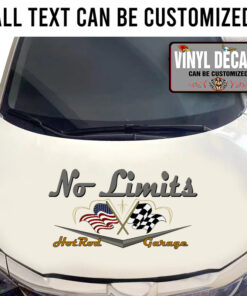 Personalized V8 Pinstriping Checker Flag Lettering Sticker 11554