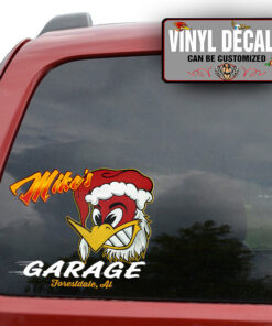 Personalized Merry Christmas Hot Rod Sticker 11765