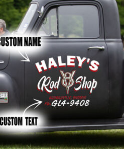 Personalized V8 Pinstriping Lettering Vinyl Sticker 10674