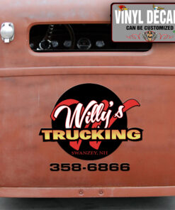 Personalized Monogram Truck Lettering Vinyl Sticker 10854