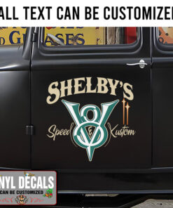 Personalized V8 Speed And Custom Lettering Sticker 11336