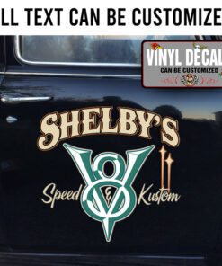 Personalized V8 Speed And Custom Lettering Vinyl Sticker 10456
