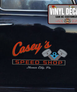 Personalized V8 Speed Shop Lettering Sticker 10952