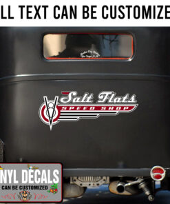 Personalized V8 Speed Shop Lettering Vinyl Sticker 10820