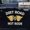 Personalized V8 Wing Hot Rod Lettering Vinyl Sticker 10408