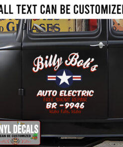 Personalized Veteran Garage Lettering Sticker 11051