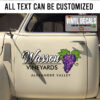 Personalized Vineyards Lettering Vinyl Sticker 10705