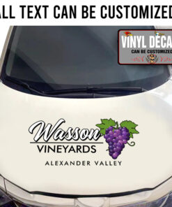 Personalized Vineyards Lettering Vinyl Sticker 10705