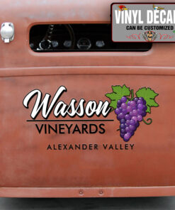 Personalized Vineyards Lettering Vinyl Sticker 10705