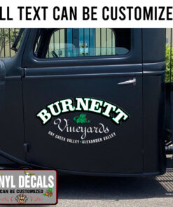Personalized Vineyards Lettering Vinyl Sticker 10706