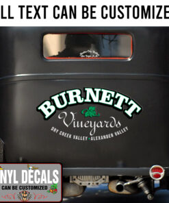 Personalized Vineyards Lettering Vinyl Sticker 10706
