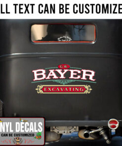Personalized Vintage Excavating Lettering Vinyl Sticker 10676