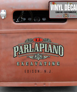 Personalized Vintage Excavating Lettering Vinyl Sticker 10677