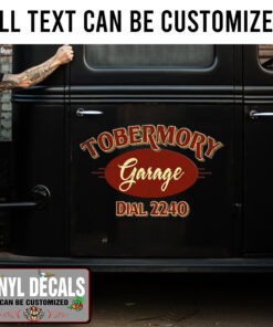 Personalized Vintage Garage Lettering Sticker 11693