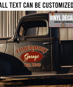 Personalized Vintage Garage Lettering Sticker 11693