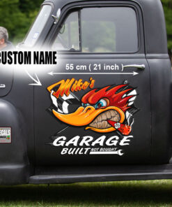 Personalized Mr Horsepower And Racing Flag Lettering Vinyl Sticker 10670