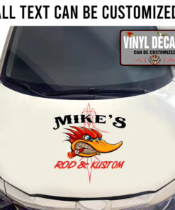 Personalized Mr Horsepower Angry Hot Rod Bird Lettering Vinyl Sticker 10757