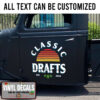 Personalized Vintage Lettering Hot Rod Vinyl Sticker 10714
