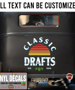 Personalized Vintage Lettering Hot Rod Vinyl Sticker 10714