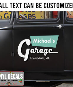 Personalized Vintage Lettering On Car Sticker 11465