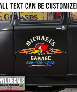 Personalized Mr Horsepower Hot Rod Flames Sticker 11271