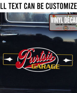 Personalized Vintage Lettering Vinyl Sticker 10564