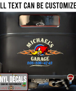 Personalized Mr Horsepower Hot Rod Flames Sticker 11271