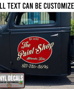 Personalized Vintage Paint Shop Sticker 11519