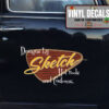 Personalized Vintage Patina Look Hot Rod Lettering Sticker 11749