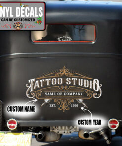 Personalized Vintage Tatto Studio Vinyl Sticker 10379