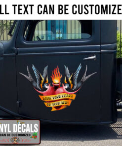 Personalized Vintage Tattoo Bird Vinyl Sticker 10348