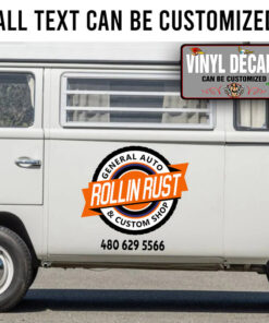 Personalized Vintage Wheel And Ribbon Sticker 11640