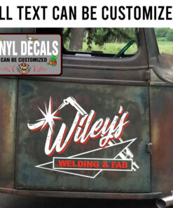Personalized Welding And Fabrication Lettering Vinyl Sticker 10398