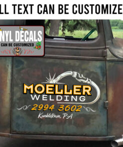 Personalized Welding And Fabrication Lettering Vinyl Sticker 10499