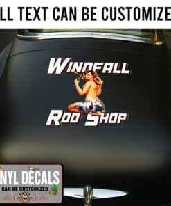 Personalized Welding Pinup Girl Lettering Vinyl Sticker 10819