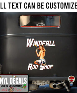 Personalized Welding Pinup Girl Lettering Vinyl Sticker 10819