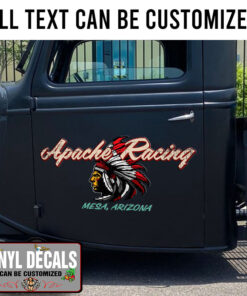 Personalized Native American Hot Rod Lettering Sticker 11486