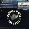 Personalized Wheel And Wing Lettering Vinyl Sticker 10454
