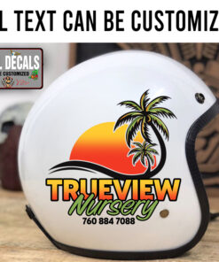 Personalized Nursery Sunset Palm Tree Vintage Sticker 11890