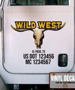 Personalized Wild West Long Horn Sticker 10942