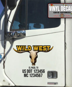 Personalized Wild West Long Horn Sticker 10942