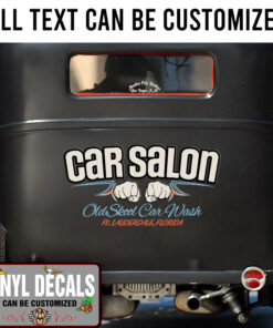 Personalized Old School Car Wash Sticker 11005