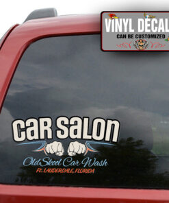 Personalized Old School Car Wash Sticker 11005